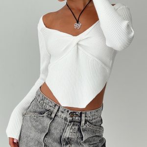 Listette Long Sleeve Top White