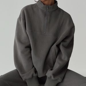 Derek Quater Zip Sweater Grey