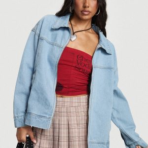 Goldsmith Denim Bomber Jacket Light Wash
