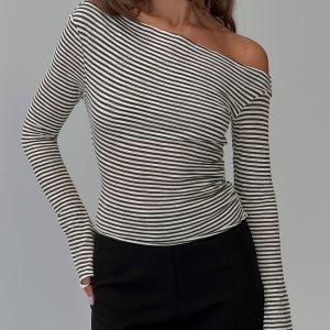 Synergies Long Sleeve Top Brown / White Stripe