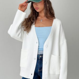 Burke Cardigan White
