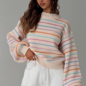Harmony Balloon Sleeve Knit Sweater Multi