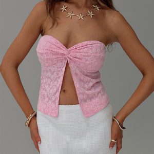 Squeaky Strapless Top Pink