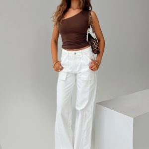 Chad Cargo Jeans White Denim