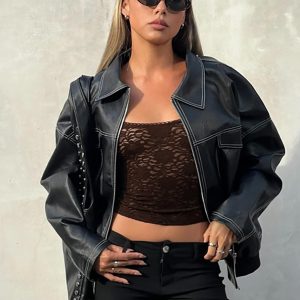 Kingsley Contrast Stitch Pu Jacket Black