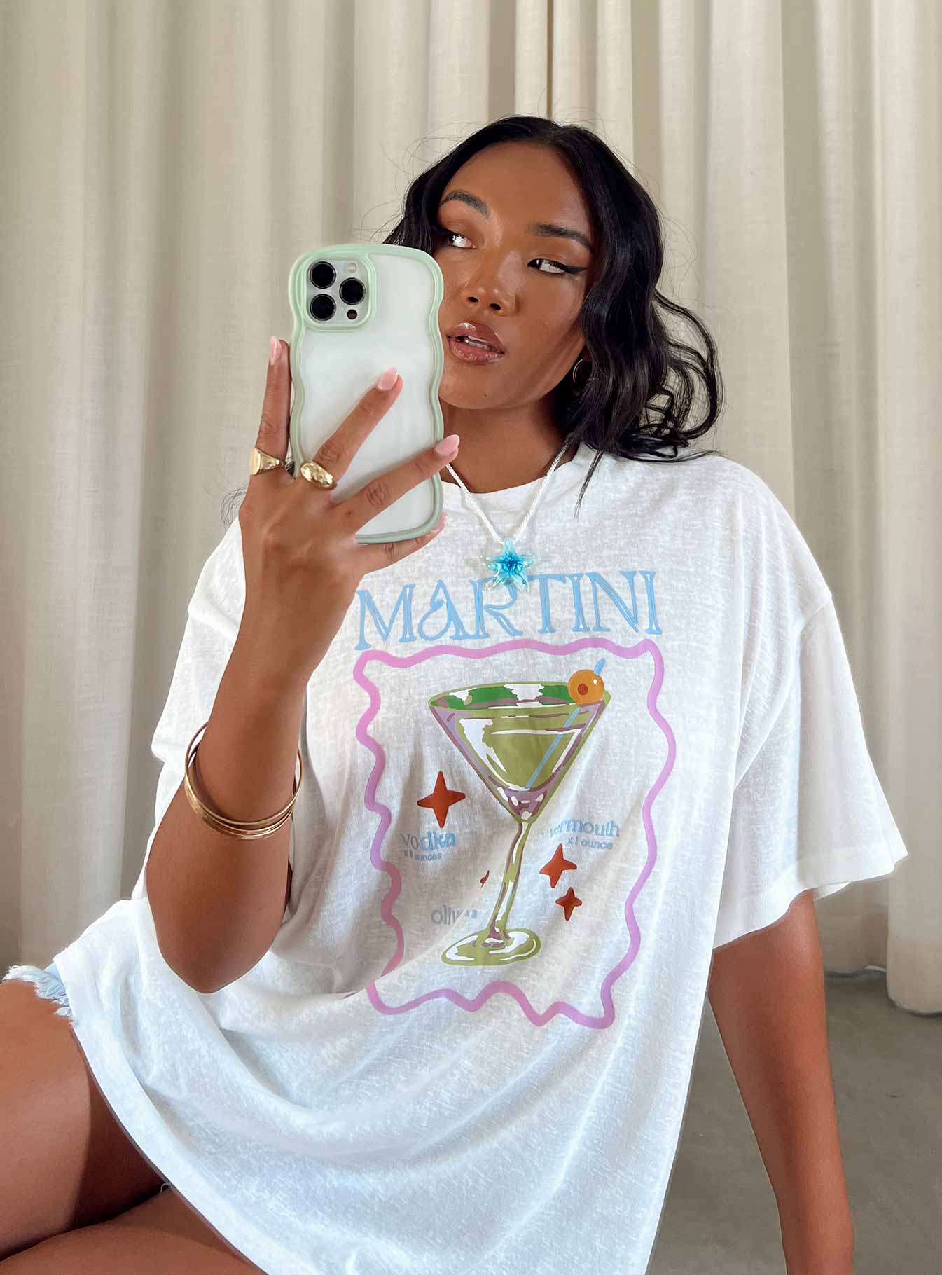 Martini Oversized Tee White - Image 8