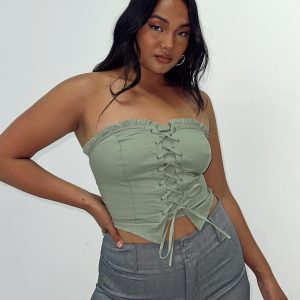 Yazmin Strapless Corset Green