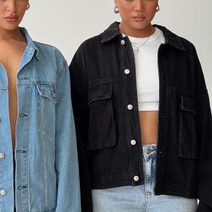Kier Oversized Jacket Denim Black