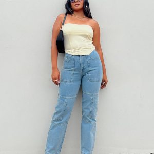 The Ragged Priest Combat Organic Cotton Denim Light Blue