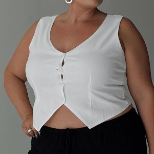 Capone Vest Ivory Curve