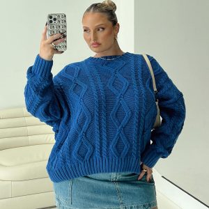 Anaya Oversized Sweater Monday Blues Curve