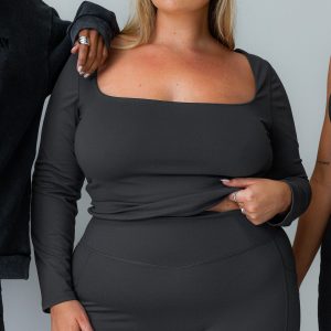 Thriving Activewear Top Grey Curve