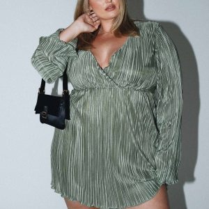 Cindie Mini Dress Green Curve