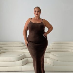 Kattan Maxi Dress Chocolate Curve
