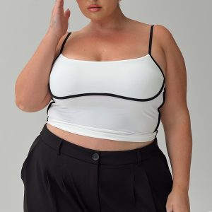 Maidenwell Contrast Top White Curve