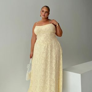 South Of France Maxi Dress Yellow Curve