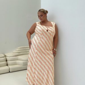 Chosen Girl Linen Blend Maxi Dress Multi Curve