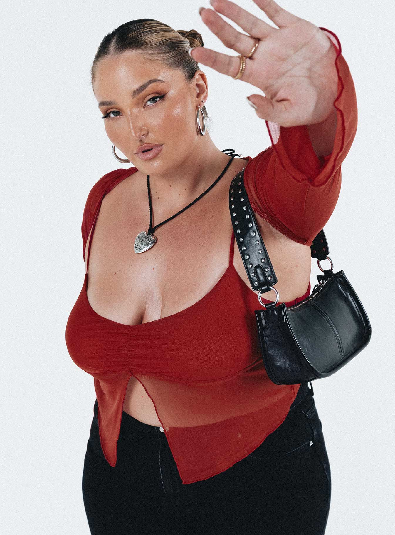 Tallah Two Piece Bolero Top Red Curve - Image 7