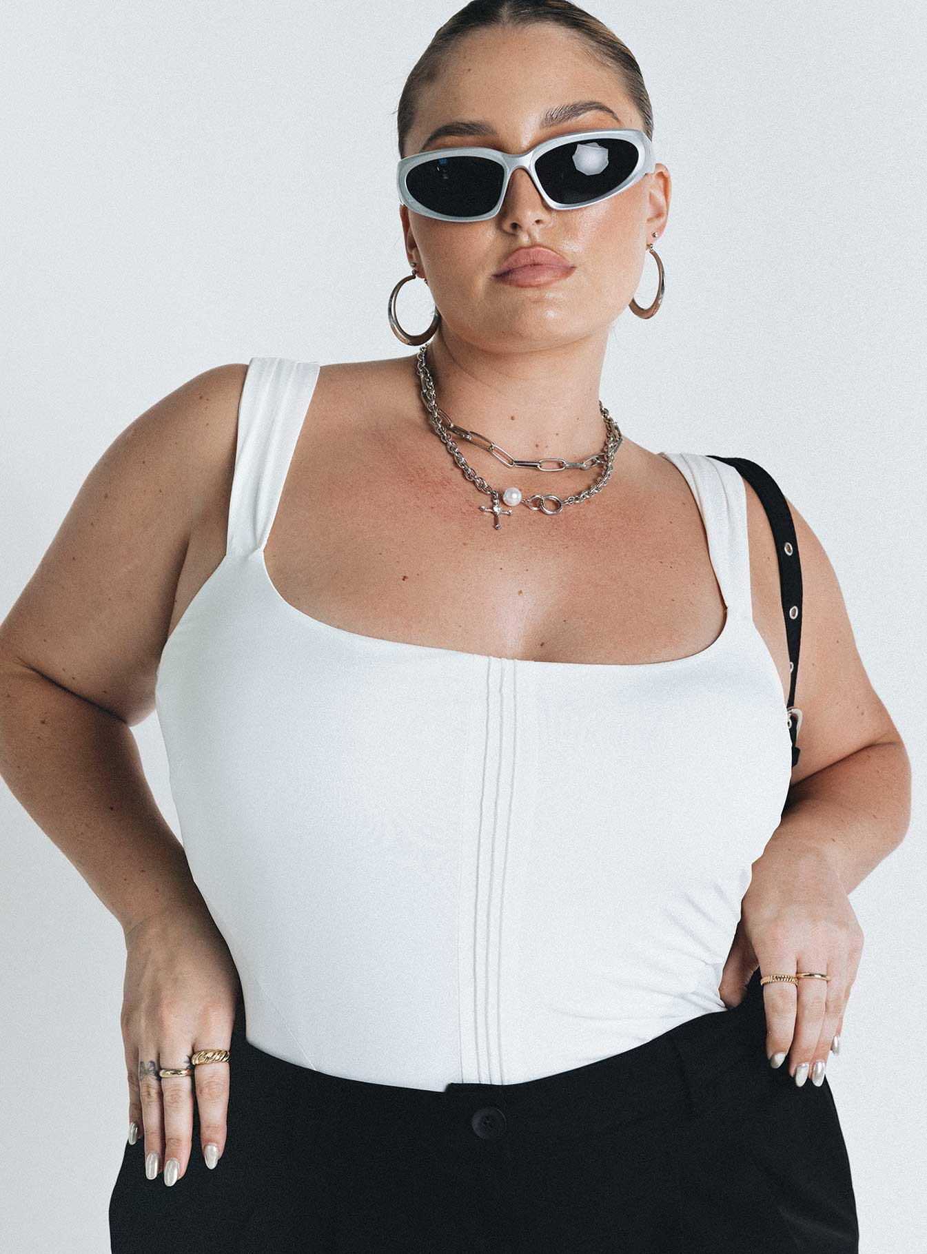 Samuel Corset Bodysuit White Curve