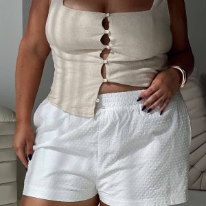 Dobby Shorts White Curve