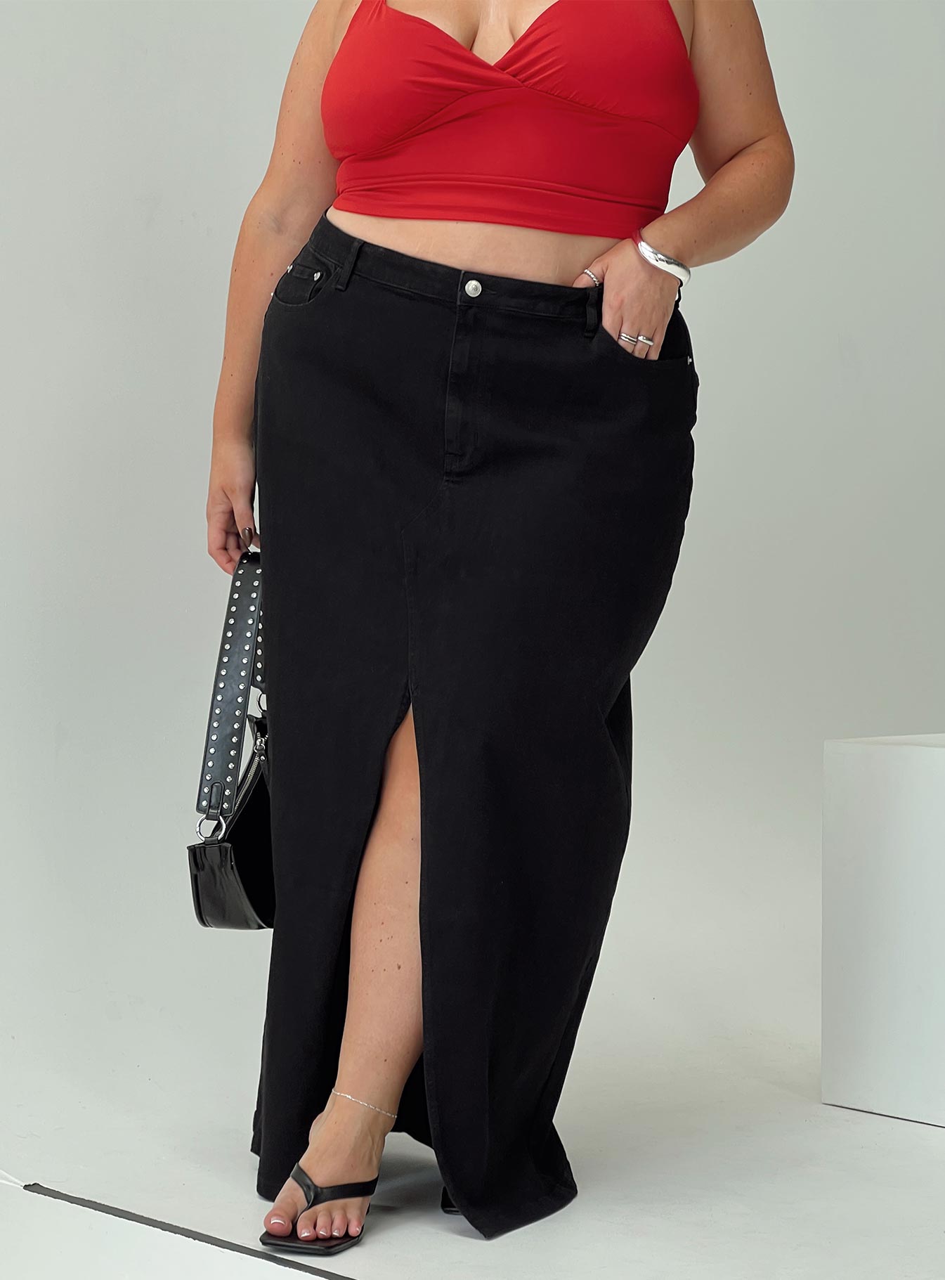 Batkins Maxi Skirt Black Curve