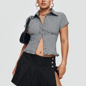 Anubis Pleat Mini Skirt Black