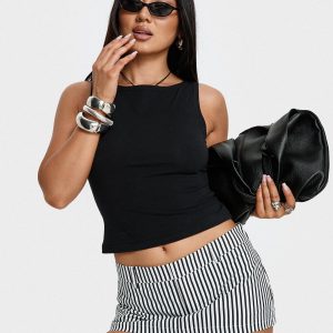 Rhode Mini Skort Noir Stripe