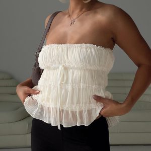 Avelina Strapless Top Cream