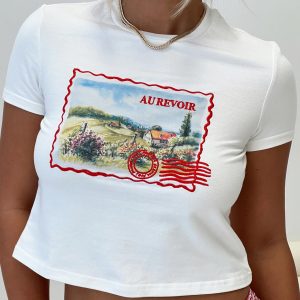 Au Revoir France Tee White