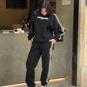 Princess Polly Track Pants Stripe Black / White