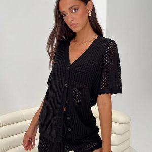 Beach Day Knit Set Black