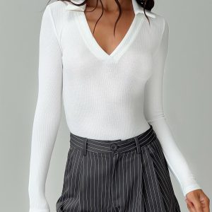 Tarpley Long Sleeve Bodysuit White