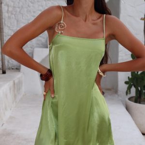 Apple Cider Mini Dress Green