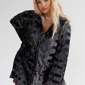 Lila Shirt Dress Black Curve