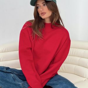 Oberan Knit Sweater Red