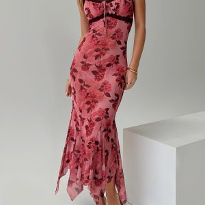 Eirini Maxi Dress Pink Floral