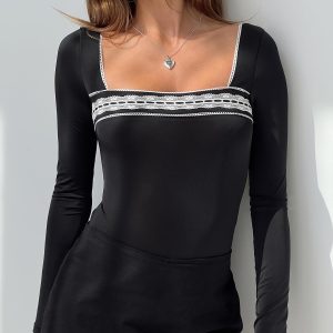 Keating Long Sleeve Bodysuit Black