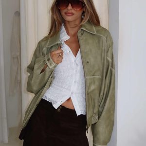 Jaxton Faux Leather Jacket Taupe