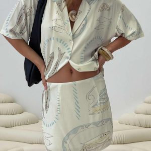 Caraliia Mini Skirt Cream