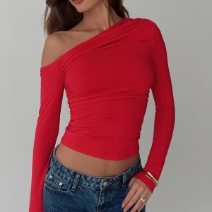 Beller Long Sleeve Top Red