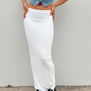Heron Maxi Skirt White