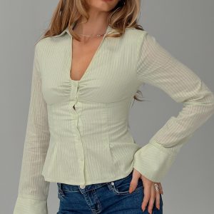 Elowenn Long Sleeve Top Green