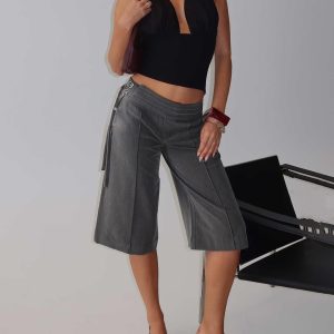 Rakelle 3/4 Tailored Shorts Dark Grey