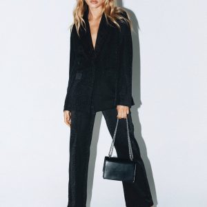 Croft Pants Black Glitter