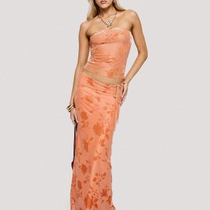 Mikah Maxi Skirt Orange