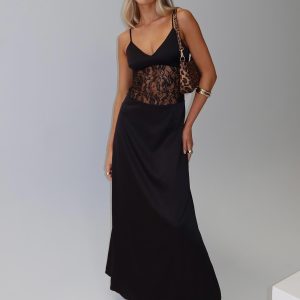 Captivate Lace Maxi Dress Black
