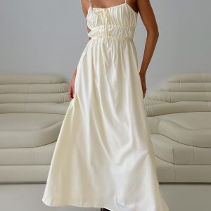 Violeta Tiered Maxi Dress Cream