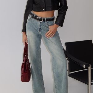 Echo Park High Rise Straight Leg Jeans Vintage Wash