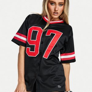 SDSU Football Button Down Jersey Black
