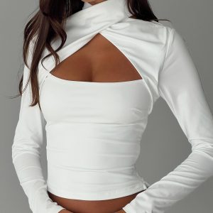 Ganz Long Sleeve Top White